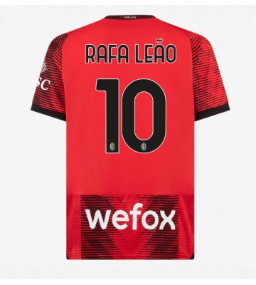 Lacne Muži Futbalové dres AC Milan Rafael Leao #10 2023-24 Krátky Rukáv - Domáci